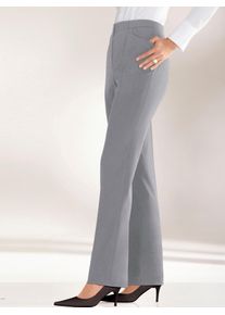 COME ON Damen Bügelfaltenhose, grau, Gr. 195, unifarben, 65% Polyester, 32% Viskose, 3% Elasthan, Hosen