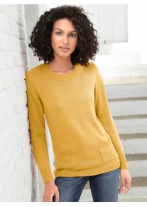 Casual Looks Damen Rundhalspullover "Pullover", gelb, Gr. 38, unifarben, 50% Baumwolle, 50% Polyacryl, Pullover