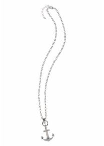 Firetti Damen Lange Kette "mit großem Anker", Metall, L: 94cm, grau, Metall, Halsketten