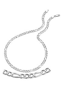 Firetti Damen Kette ohne Anhänger "Schmuck Geschenk Silber 925 Halsschmuck Halskette Figarokette", 45, Silber 925 (Sterlingsilber), B: 5,1mm, silber,