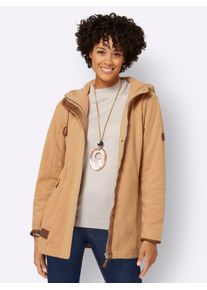 Casual Looks Damen Fleecejacke, braun, Gr. 38, unifarben, meliert, 100% Polyester, Jacken