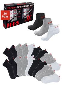 H.I.S. H.I.S Damen Kurzsocken, Gr. 35, schwarz-weiß, Polyamid, Baumwolle, Elasthan, Rippstruktur, uni, meliert, Socken, und Sneakersocken mit Frottee