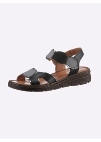 Gemini Damen Sandale, Gr. 39, schwarz, Glattleder, sportlich, Schuhe
