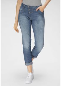 Please Jeans Damen Boyfriend-Jeans "P 78A", blau, casual, Gr. M, Abriebeffekte, Denim/Jeans, Obermaterial: 98% Baumwolle, 2% Elasthan, Jeans,