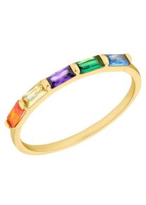 s.Oliver Damen Fingerring "Regenbogen, 2035504/-05/-06/-07", 56, Silber 925 (Sterlingsilber), 1mm, bunt, Silber 925 (Sterlingsilber), Fingerringe,
