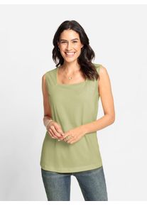 Inspirationen Damen Shirttop, grün, Gr. 40, unifarben, 100% Baumwolle, Tops