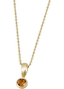 Firetti Damen Kette mit Anhänger "Schmuck Geschenk Gold 375 Gold 585 Halsschmuck Halskette Solitär", Gelbgold 375, L: 45cm B: 1mm, gelb, Gelbgold