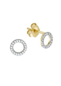 Vivance Damen Paar Ohrstecker "375 Gelbgold zweifarbig", ONE-SIZE, 0,06 ct, Gold, gelb, Gold, Ohrringe