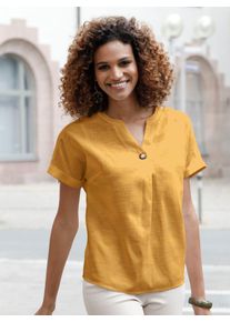 Casual Looks Damen Schlupfbluse, gelb, Gr. 38, unifarben, 55% Baumwolle, 45% Viskose, Blusen
