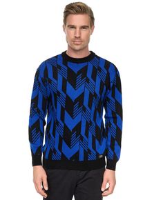 Rusty Neal Herren Strickpullover, schwarz, casual, Gr. XXL, mehrfarbig, 75% Polyacryl, 25% Baumwolle, Pullover, in zweifarbigem Design