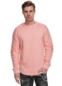 Rusty Neal Herren Sweatshirt, rosa, Gr. XL, unifarben, 70% Baumwolle, 30% Polyester, Sweatshirts, mit geripptem Ärmeldesign