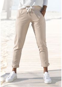 ELBSAND Damen Sweathose "Brinja", beige, casual, Gr. XL, unifarben, Sweatware, Obermaterial: 95% Baumwolle, 5% Elasthan, Hosen, mit Taschen und