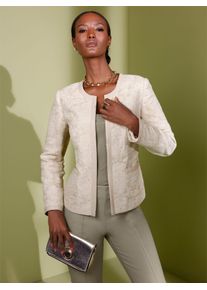 CRÉATION L CREATION L Damen Jackenblazer "Blazer", beige, Gr. 40, 60% Baumwolle, 40% Leinen, Besatz:100% Polyester, Blazer