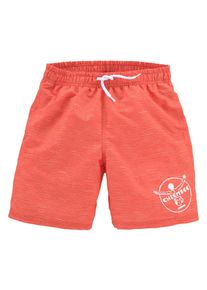Chiemsee Kinder Badeshorts "Melange Kids", orange, Gr. 122, Melange-Effekt, Polyester, Badehosen, mit Logoprint