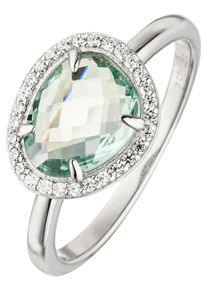Jobo Damen Silberring, 56, Silber 925 (Sterlingsilber), silber, Silber 925 (Sterlingsilber), Fingerringe, 925 Silber mit 1 Glasstein 29 Zirkonia
