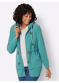 Casual Looks Damen Fleecejacke, blau, Gr. 48, unifarben, 100% Polyester, Jacken
