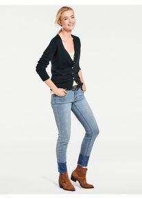 Heine Damen Strickjacke, schwarz, Gr. 44, unifarben, 100% Baumwolle, Strickjacken