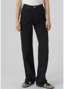 Véro Moda VERO MODA Damen High-waist-Jeans "VMTESSA HR WIDE JEANS RA118 GA NOOS", schwarz, modisch, Gr. 32, unifarben, Denim/Jeans, Obermaterial: 99%