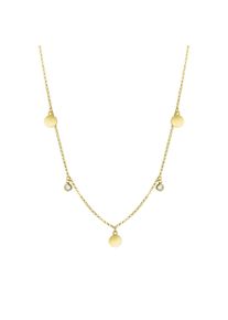 Vivance Damen Collierkettchen "925-Sterling Silber vergoldet", 40 + 2cm, Silber 925 (Sterlingsilber), L: 42cm, gelb, Silber 925 (Sterlingsilber),