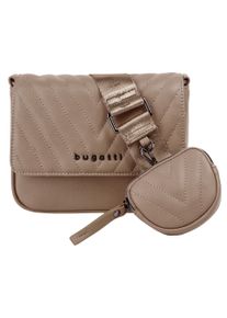 Bugatti Damen Umhängetasche "SIRA", beige, Kunstfaser, unifarben, leicht glänzend, Taschen