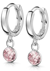 Firetti Mädchen Paar Creolen "Schmuck Geschenk Silber 925 Glitzer Ohrschmuck Geschenk", Silber 925 (Sterlingsilber), bunt, Silber 925