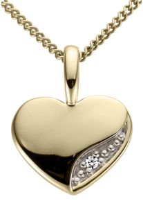 Firetti Damen Ketten-Anhänger "Schmuck Geschenk Gold 333 Halsschmuck Anhänger für Halskette Herz", 0,005 ct P2 = erkennbare Einschlüsse, Gelbgold