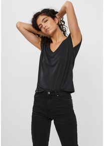 Véro Moda VERO MODA Damen V-Shirt "VMFILLI", schwarz, feminin, Gr. S, unifarben, Jersey, Obermaterial: 70% Modal, 30% Polyester, Shirts