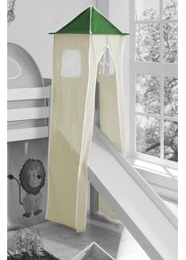 Bettturm Ticaa, B:45cm H:190cm L:45cm, grün, Baumwolle, Spieltunnel