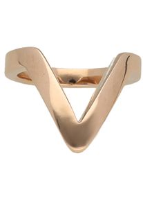 Jacques Charrel Damen Fingerring "V-förmig, Edelstahl rose vergoldet", 56, Edelstahl, rosa, Edelstahl, Fingerringe