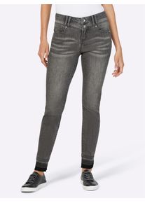Heine Damen Bequeme Jeans, grau, Gr. 48, unifarben, 95% Baumwolle, 3% Polyester, 2% Elasthan, Jeans