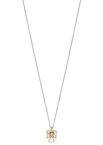 JULIE JULSEN Damen Kette mit Anhänger "DANCING STONE, ENGEL, JJDNE0919.1, JJDNE0919.3", Silber 925 (Sterlingsilber), L: 42cm, gold, Silber 925