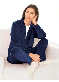 Comtessa Damen Hausanzug, Gr. 18, blau, 80% Baumwolle, 20% Polyester, Homewear-Sets