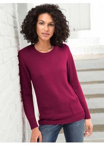 Casual Looks Damen Rundhalspullover "Pullover", pink, Gr. 40, unifarben, 50% Baumwolle, 50% Polyacryl, Pullover