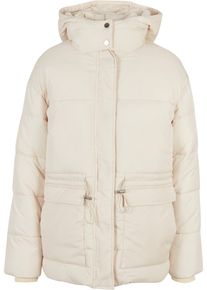Urban Classics Damen Winterjacke "Urban Classics Damen Ladies Waisted Puffer Jacket", beige, casual, Gr. S, unifarben, 100% Polyamid, Jacken