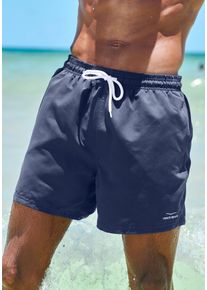 Venice Beach Herren Badeshorts, blau, Gr. M, unifarben, kontrastfarbene Details, Polyester, Recycling-Polyester, Microfaser, Badehosen, mit