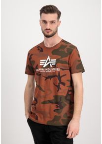 Herren T-Shirt "Alpha Industries Men - T-Shirts Basic T-Shirt Camo", rot, Gr. S, Alpha Industries, Obermaterial: 100% Baumwolle, Shirts