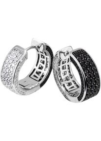 Firetti Damen Paar Creolen "Schmuck Geschenk Silber 925 Ohrschmuck Ohrringe", Silber 925 (Sterlingsilber), schwarz, Silber 925 (Sterlingsilber),