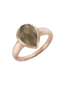 JAMELLI Damen Fingerring "925 Silber rosé vergoldet Rauchquarz", 054 (17,2), Silber 925 (Sterlingsilber), rot, Silber 925 (Sterlingsilber),