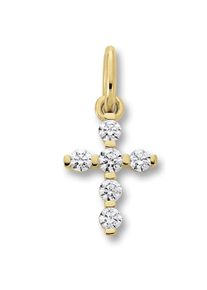 ONE ELEMENT Damen Ketten-Anhänger "Zirkonia Kreuz Anhänger aus 333 Gelbgold", Damen, Gelbgold 333, gold, Gelbgold 333, Schmuckanhänger, Damen Gold