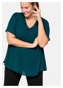 sheego Damen Tunika "Große Größen", grün, elegant, Gr. 50, unifarben, Obermaterial: 100% Polyester;Futter: 95% Viskose, 5% Elasthan, Tuniken, in
