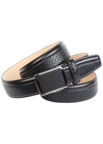 Anthoni Crown Damen Ledergürtel, schwarz, klassisch,elegant, Gr. 95, leicht glänzend, unifarben, gepflegt, geprägtes Muster, Leder, Gürtel