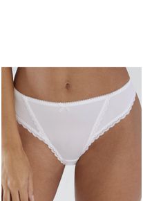 s.Oliver Damen String "Camille", Gr. 32, beige, Microtouch, Obermaterial: 85% Polyamid, 15% Elasthan, Unterhosen, mit feiner Spitzenborte