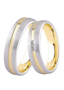 DOOSTI Trauring "Schmuck Geschenk Silber 925 Trauring Ehering Partnerring LIEBE", 58, ohne Zirkonia, Silber 925 (Sterlingsilber), 5mm, gold, Silber