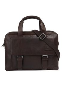 Bodenschatz Damen Aktentasche, braun, Leder, unifarben, leicht glänzend, Taschen, echt Leder