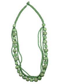 Damen Lange Kette "Lisa", grün, Basic, Collezione Alessandro, Holz, Halsketten, mehrreihige Kette aus Holz