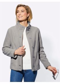 Casual Looks Damen Fleecejacke, grau, Gr. 46, unifarben, 100% Polyester, Jacken