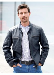 Marco Donati Herren Lederjacke, blau, Gr. 50, unifarben, 100% Leder, Jacken