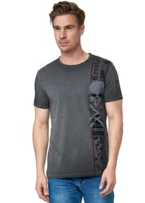 Rusty Neal Herren T-Shirt, schwarz, casual, Gr. XL, bedruckt, 100% Baumwolle, Shirts, im verwaschenen Look