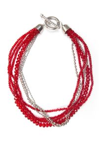 Damen Kette mit Anhänger "Ronya", rot, elegant, Collezione Alessandro, Glas, Halsketten, mit geschliffenen Glasperlen