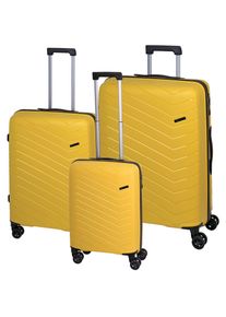 Check.In Trolleyset "Orlando", gelb, Polypropylen, Koffer-Sets, Kofferset, Gepäckset, klein mittel groß, Handgepäck, Aufgabegepäck